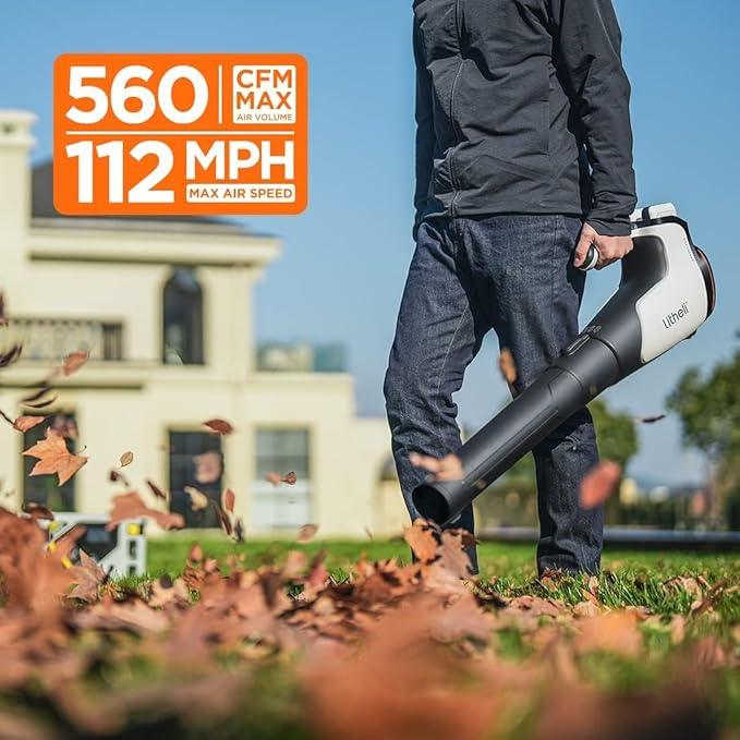 Litheli 2x20V 560CFM Brushless Cordless Leaf Blower Battery Powered for Yard Work Leaves Dust Snow Debris Cleanup with 4.0Ah Battery Charger Included - NeatNest