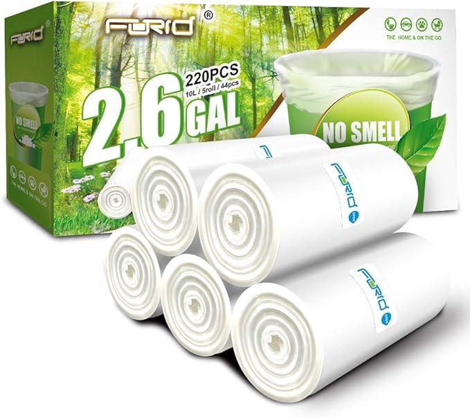 Small Clear Trash Bags – FORID 2.6 Gallon Garbage Bags Wastebasket Bin Liners 220 Count Plastic Trash Bags for Bathroom Bedroom Office Garbage Can (220 count) - NeatNest