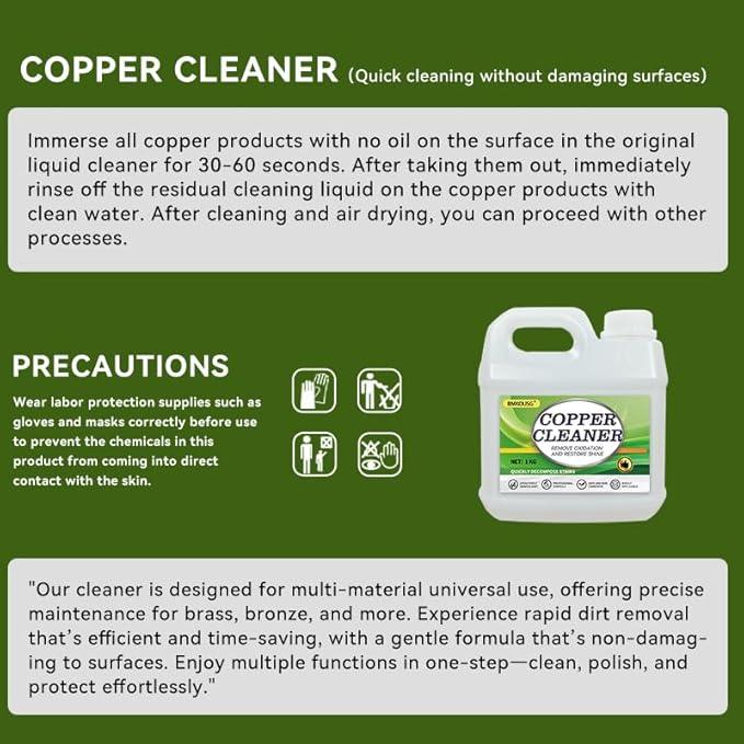 Copper Cleaner & Polish & Rust Remover - Three-in-one Action Fast-Acting Removes Rust, Oxidation and Restores Shine | Professional Grade Brass Cleaner Safe for Various Copper Products (1 KG) - NeatNest
