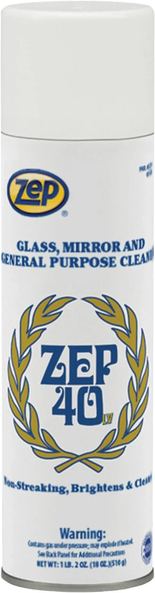 Zep 40 LV Non-Streaking Cleaner Aerosol - 18 Ounces (Case of 12) 322901 - Glass, Mirror, and General Purpose Cleaner - Available to Ship to All 50 States! - NeatNest