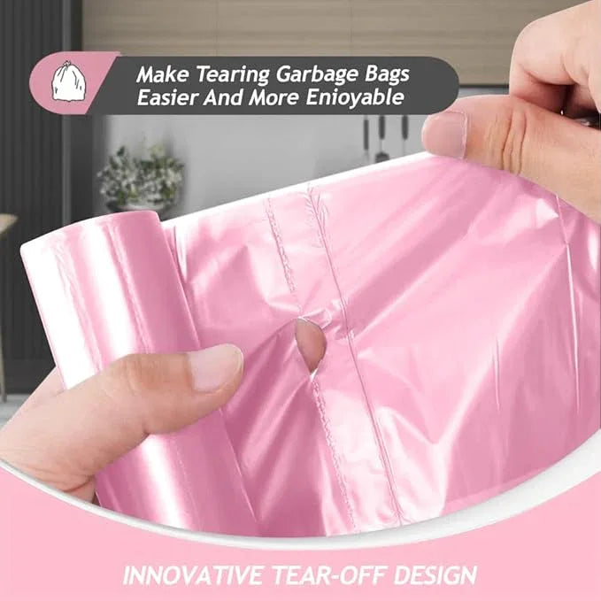 Teivio 2 Gallon 180 Counts Strong Trash Bags Garbage Bags, Bathroom Trash Can Bin Liners, Plastic Bags for home office kitchen, Pink - NeatNest