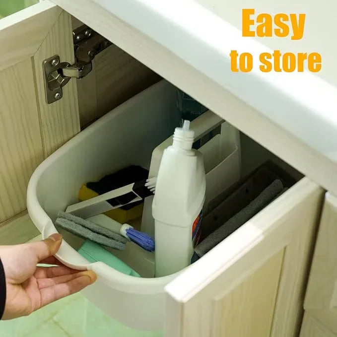 2-Pack Large White Cleaning Caddy for Cleaning Supplies with Handle - Portable Plastic Tote Organizer for Shower, Bathroom, Kitchen, Under Sink Storage - NeatNest