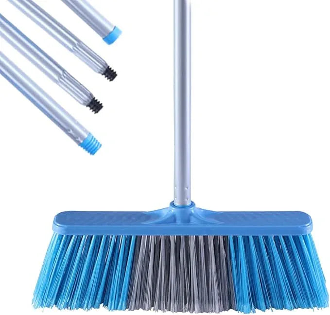 YONILL Indoor Outdoor Broom with Long Handle, 53" Angle Brooms for Floor Cleaning Sweeping Broom for Garage, Patio, Garden, House and Kitchen - NeatNest