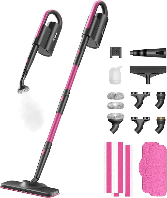 Schenley 19-in-1 Steam Mop Dual-Rod Design with Detachable Handheld Steamer for Walls, Grouts, Hard Floors, Tiles, includes Multi-purpose Accessories, Washable Microfiber Pads and Disposable Pads - NeatNest