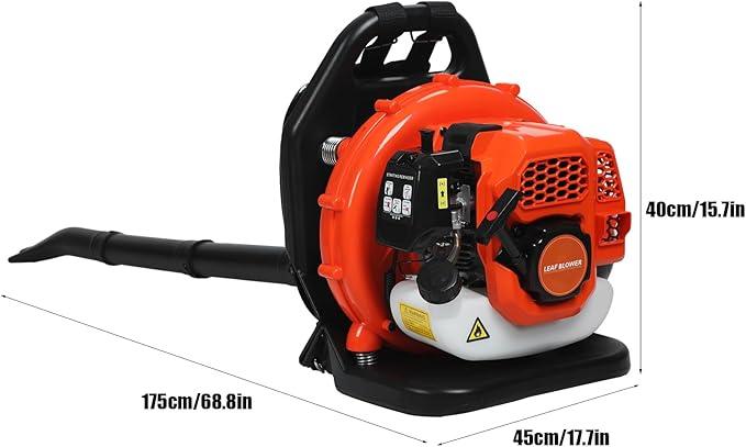 52CC Gas Backpack Leaf Blower, 2-Stroke Engine 550CFM Commercial-Grade Dust Blower, Heavy Duty Patio Cleaning Lawn Care Yard Work Landscaping Snow Removal Blower 1.7KW/2.3HP - NeatNest