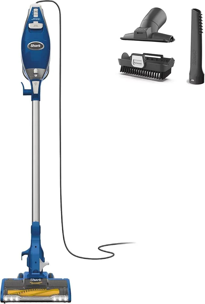Shark HV343AMZ Rocket Corded Stick Vacuum with Self-Cleaning Brushroll, Lightweight & Maneuverable, Perfect for Pet Hair Pickup, Converts to a Hand Vacuum, Crevice Upholstery Tools, Blue/Silver - NeatNest