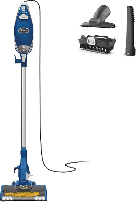 Shark HV343AMZ Rocket Corded Stick Vacuum with Self-Cleaning Brushroll, Lightweight & Maneuverable, Perfect for Pet Hair Pickup, Converts to a Hand Vacuum, Crevice Upholstery Tools, Blue/Silver - NeatNest