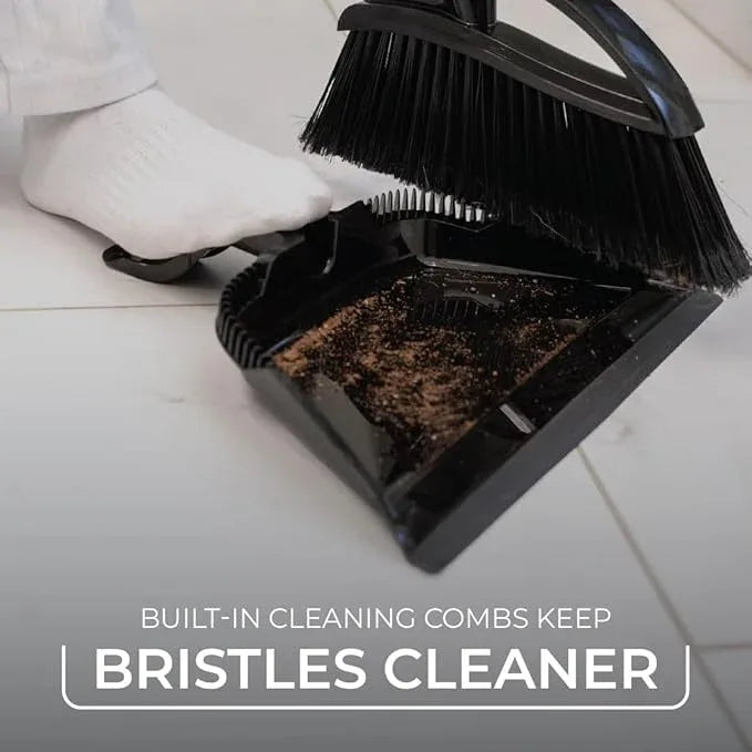 O-Cedar Indoor & Outdoor Strong Sweep Broom & Brush Bundle | Heavy Duty Bristles Remove 99% of Dust & Dirt in One Sweep | Step-On Dust Pan | Safe for Hardwoods, Powerful on Outdoor Debris - NeatNest