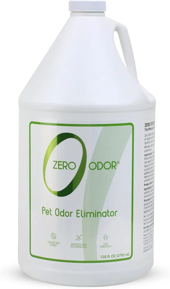Zero Odor - Pet Odor Eliminator for strong odor, Eliminate Air & Surface Odors – Patented Molecular Technology Best For Carpet, Furniture, Beds Smell Great Again (128 Ounces) - NeatNest