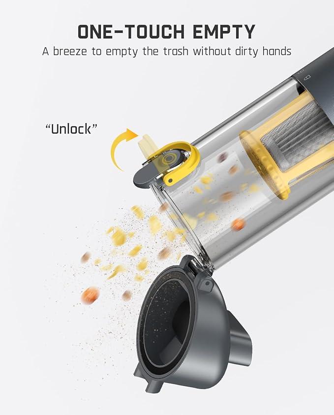 Fanttik Slim V9 Mix Car Vacuum, 4 in 1 Handheld Air Duster, 12000PA Suction Power with Smart LED Display, Cordless Portable Mini Keyboard Vacuum for Car Interior, Office Desk - NeatNest