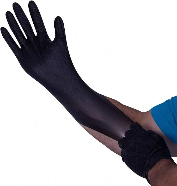 Premium Guard - Nitrile Gloves Heavy Duty 8 Mil Disposable, Powder Free, Black, 50 Gloves per Box (Medium) - NeatNest