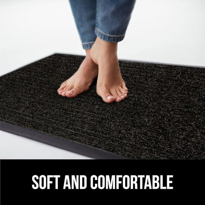 GORILLA GRIP Waterproof Traffic Guard Door Mat, 2 Pack Heavy Duty Entryway Mats, Strong Rubber Back Commercial Utility Rugs for Office Hallway, Garage Floor and Home, Low Profile Carpet, 29x17, Black - NeatNest