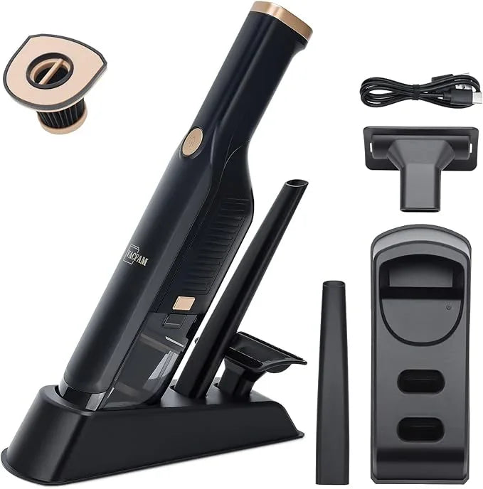 Handheld Vacuum Cordless, 15KPA High Power Suction, USB Quick Charge, Car Vacuum Cleaner with Storage Dock, Lightweight Rechargeable Dust Buster with Crevice Tool & Pet Brush Hand Vac for Home, Black - NeatNest
