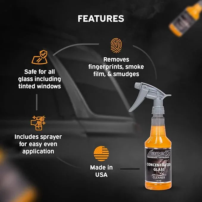 LANE'S Concentrated Auto Glass Cleaner | Tint-Safe Car Windshield, Window Cleaner | Removes Automotive Smoke Film, Fingerprints, & Smudges | Streak-Free, Safe for All Glasses | 32oz - NeatNest