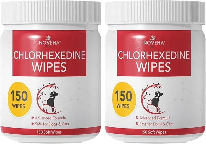 NOVEHA Pet Wipes - Formulated Pet Wipes - for Facial and Finger Folds, Underarms - 3" x 2" Size (300 Counts) - NeatNest