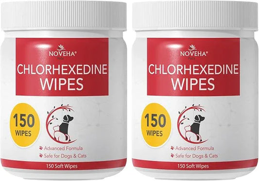 NOVEHA Pet Wipes - Formulated Pet Wipes - for Facial and Finger Folds, Underarms - 3" x 2" Size (300 Counts) - NeatNest