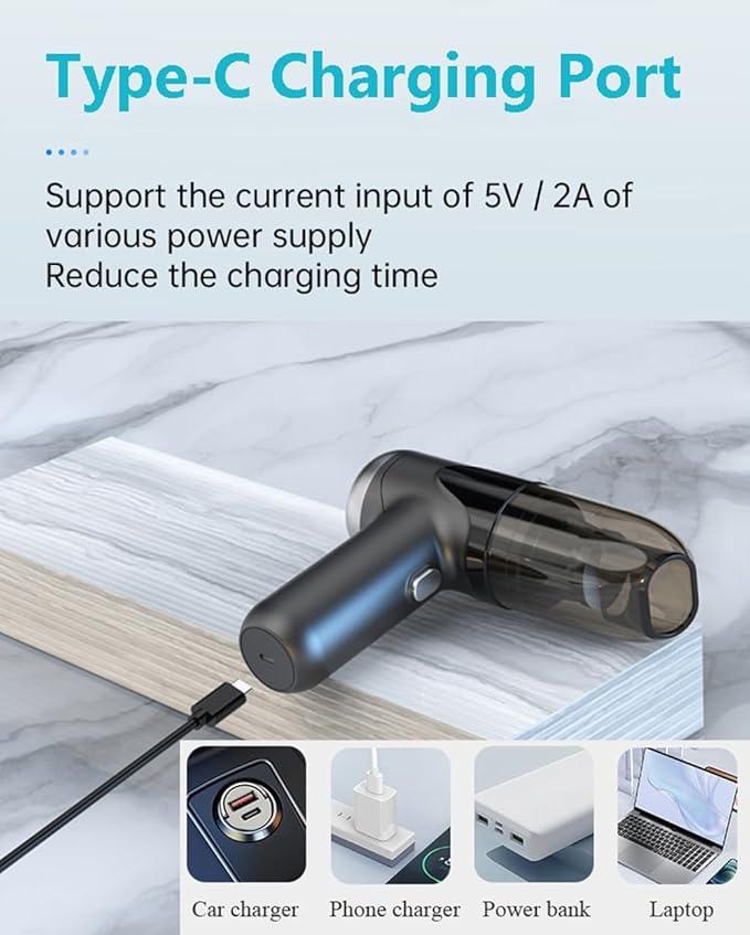 TEZILON Handheld Car Vacuum Cordless Small Portable High Power Mini Vacuum Cleaner, HEPA Filter Rechargeable 3 in 1 Dust Buster/Air Blower/Inflator, 7 Tools for Pet Hair/Keyboard/Snow Debris/Sofa/Car - NeatNest