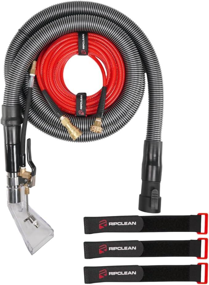 [RIPCLEAN] ORIGINAL Betterextractor Hose Kit Extractor Universal Attachment for Shop Vacuum | Use for Carpet, Rugs, Cars, Upholstery, Stairs, Mattresses | Stainless Steel Hand Tool (50FT Waterline) - NeatNest