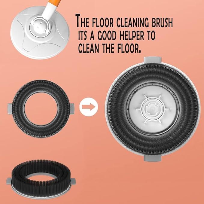 Spin Mop Bucket with Wringer System Extended Mop Handle 61＂Mop and Bucket for Floors Cleaning with 5 Replacement Head Refill 1 Cleaning Brush Head - NeatNest