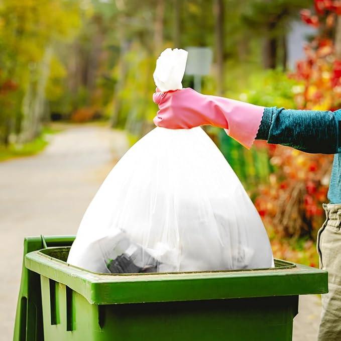 Teivio 30-33 Gallon 300 Counts Large Multipurpose Trash Bags Sturdy Garbage Bags,30 Gal 31 Gal 32Gal 33 Gal 35 Gal,Leaf Bags Outdoor Commercial Trash Can Liner for Construction Sites(Clear) - NeatNest