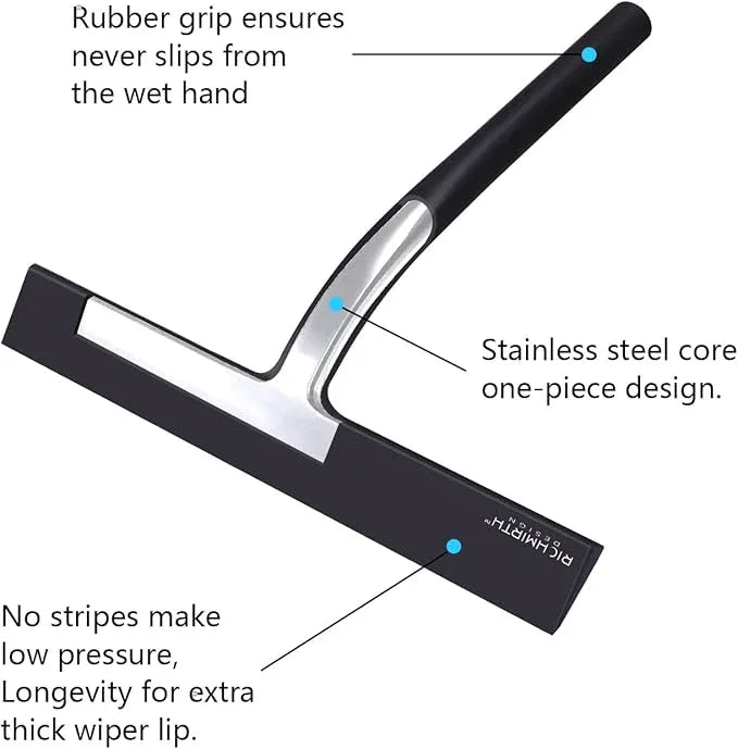 RICHMIRTH Silicone Rubber Blade Shower Squeegee 9" in Width Window & Car Squeegee for Shower, Glass, Window - NeatNest