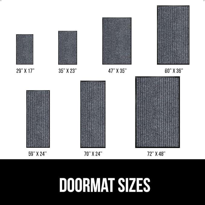 GORILLA GRIP Waterproof Traffic Guard Door Mat, 2 Pack Heavy Duty Entryway Mats, Strong Rubber Back Commercial Rugs for Office Hallway, Garage Floor and Home, Low Profile Carpet, 35x23, Charcoal Gray - NeatNest