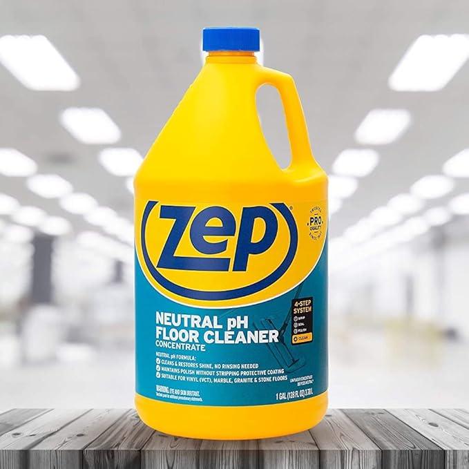 Zep Neutral pH Floor Cleaner. 1 Gallon (Case of 4) - ZUNEUT128 - Concentrated Pro Trusted All-Purpose Floor Cleaner - NeatNest