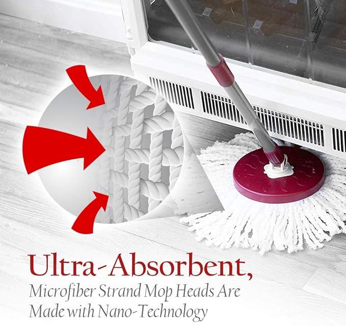 Ruby Red Spin Mop with 2 Extra Mop Heads - NeatNest