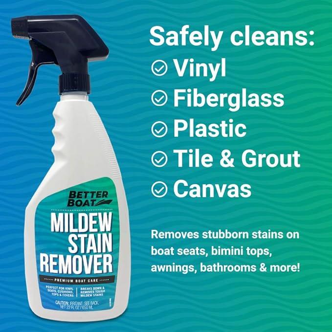 Stain Remover Cleaner, 22 Fl Oz, for Boat Seats, Fabric, Canvas, Carpet, and Vinyl, Removes Stains from Boats, RVs, Cars, Bathrooms, Shower Walls, Patio Furniture, and Pillows, Spray Formula - NeatNest