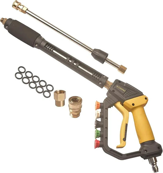 GDHXW High Power Washer Gun,Adjustable Pressure Washer Gun with Extension Wand,Quick Connection,with 5 Nozzle Tips, 2 Adapter,10 O-Rings 5000 PSI,Compatible with Most Pressure Washer - NeatNest