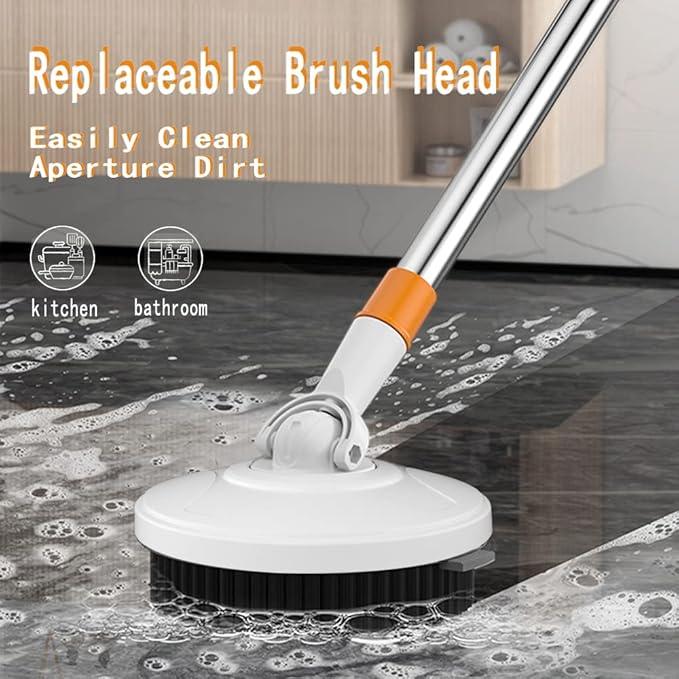 Spin Mop Bucket with Wringer System Extended Mop Handle 61＂Mop and Bucket for Floors Cleaning with 5 Replacement Head Refill 1 Cleaning Brush Head - NeatNest