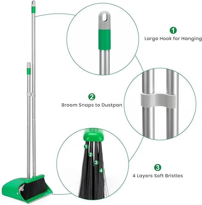TreeLen Broom and Dustpan Set - Simplify Cleaning Your Home Ktichen Office with Ease - NeatNest