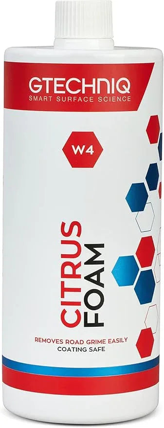 Gtechniq - W4 Citrus Foam - High Content Foaming Agent, Removes Dirt and Road Grime, Non-Caustic Formula, Maximum Gloss Retention Snow Foam (1 Liter) - NeatNest