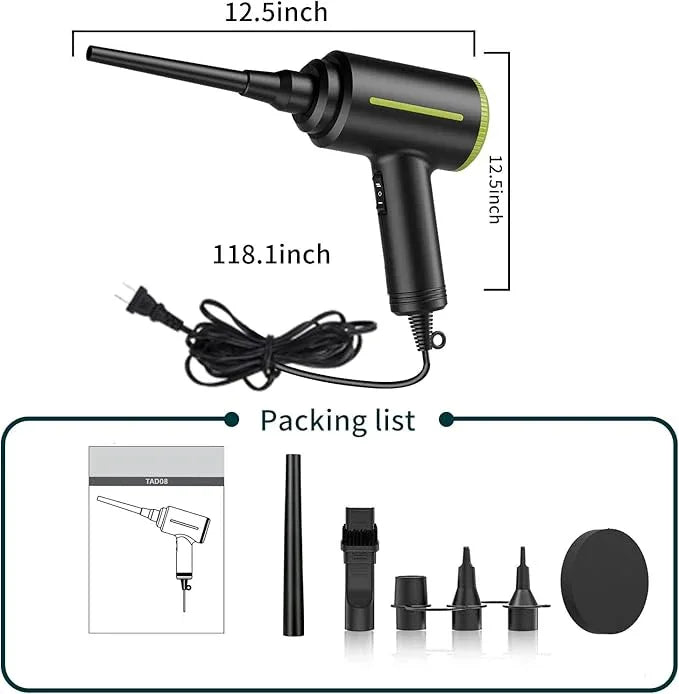 DOROBEEN Compressed Electric Air Blower, Handheld 500W 40000RPM Powerful Cored Air Duster for Computer Keyboard Electronics Cleaning - NeatNest