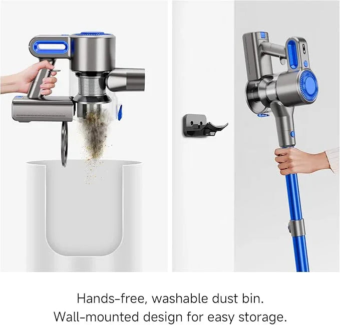 Cordless Vacuum Cleaner for Home, Powerful Stick Vacuum with Rechargeable Battery, Green Light Anti-Tangle Brush, 6-in-1 Lightweight Handheld Vacuum for Pet Hair, Hard Floor, Carpet, Blue - NeatNest