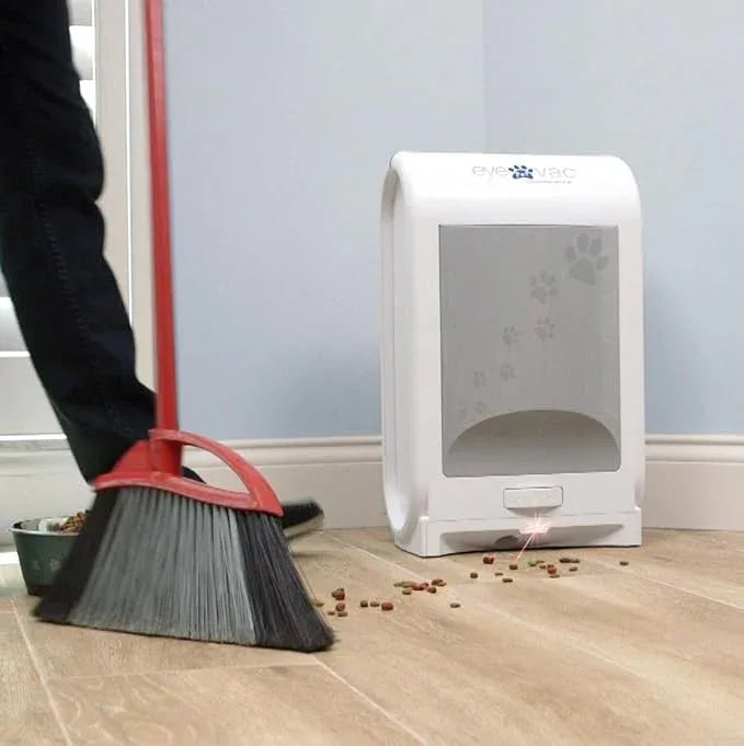 EyeVac Pet Touchless Vacuum Automatic Dustpan - Ultra Fast & Powerful - Great for Sweeping Cat Dog Pet Hair Food Dirt Kitchen, Corded Canister Vacuum, Bagless, Automatic Sensors, 1400 Watt (White) - NeatNest