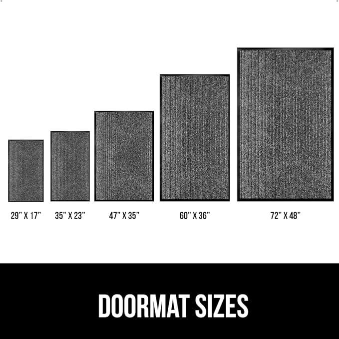 GORILLA GRIP Waterproof Traffic Guard Door Mat, 2 Pack Heavy Duty Entryway Mats, Strong Rubber Back Commercial Rugs for Office Hallway, Garage Floor and Home, Low Profile Carpet, 29x17, Light Gray - NeatNest