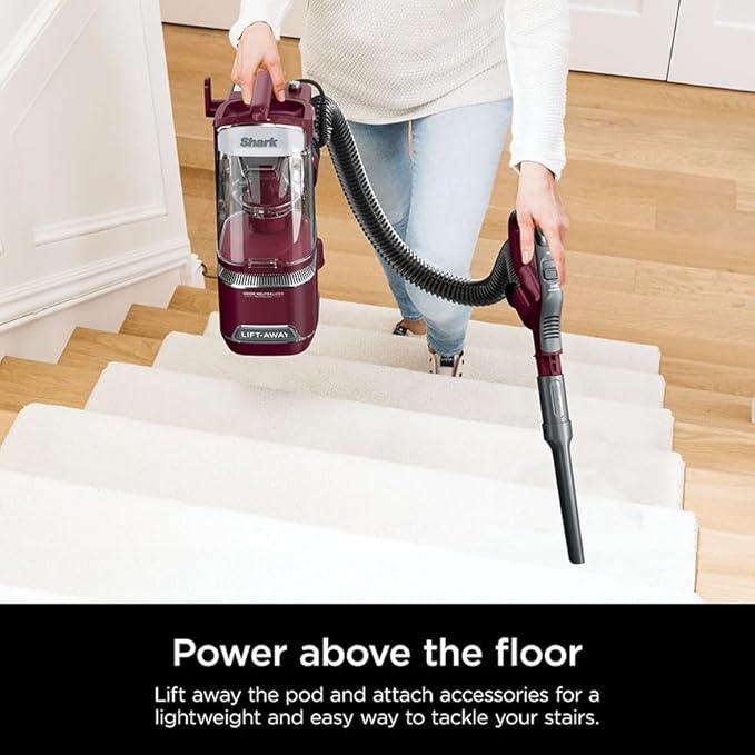 Shark DETECT Lift-Away Corded Upright Vacuum with Detect Technology, Self-Cleaning Brushroll for No Hair Wrap, Anti-Allergen Complete Seal, and Odor Neutralizer Technology, Burgundy, LA492 - NeatNest