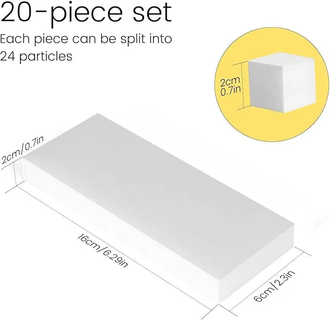TRENDBOX Melamine Sponges Magic Cleaning Sponges Melamine Foam for Dishes Eraser Sponges for Kitchen (White, 6.3x2.4x0.7 Inch (Pack of 20)) - NeatNest
