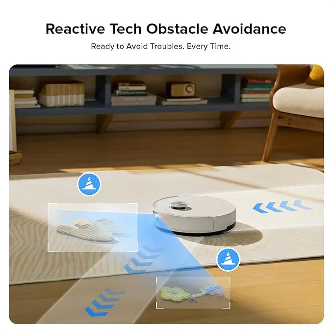 roborock Q10 S5 Robot Vacuum and Mop Cleaner, 10000Pa HyperForce Suction, Dual Anti-Tangle System, Auto-Lifting Mop, ReactiveTech Obstacle Avoidance, App Control, for Pet Hair and Carpet, White - NeatNest