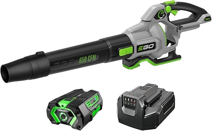 EGO POWER+ Leaf Blower, Cordless Electric 650 CFM, Includes 56V 5.0Ah Battery and Charger - LB6504 - NeatNest