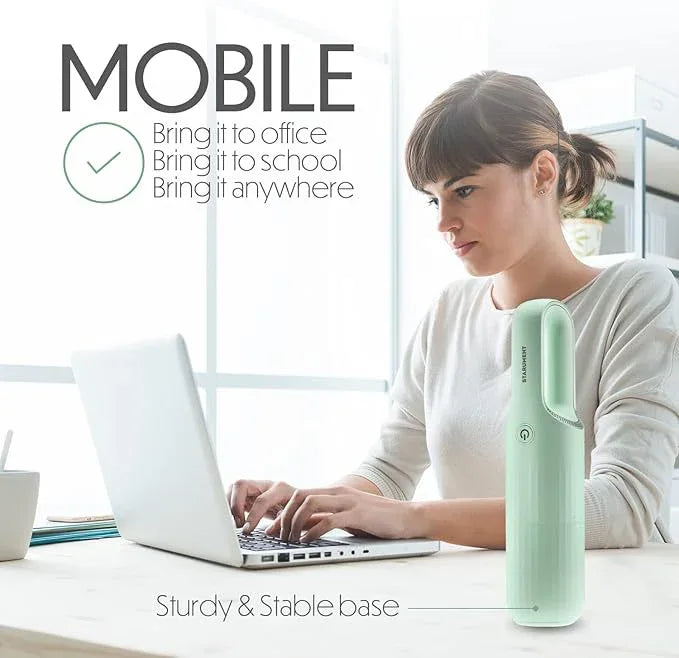 STARUMENT Vacuum Cleaner for Dust, Pet Hair Dirt Home, Car Interior Lightweight, Portable, Handheld, Cordless, Easy to Use, Compact Design Battery Rechargeable with USB-C Cable (Mint Green) - NeatNest