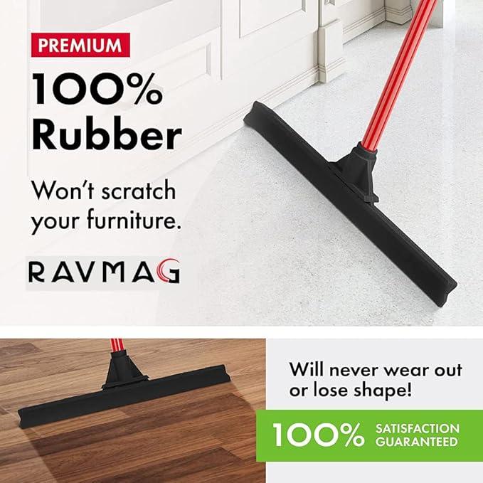 Heavy-Duty Floor Squeegee - Large 18" Wide Blade & 55" Long Handle Professional Grade Concrete, Garage & Commercial Rubber Squeegee Broom Floor Cleaner - Wood, Tile, Shower, Glass, Deck, Window - NeatNest