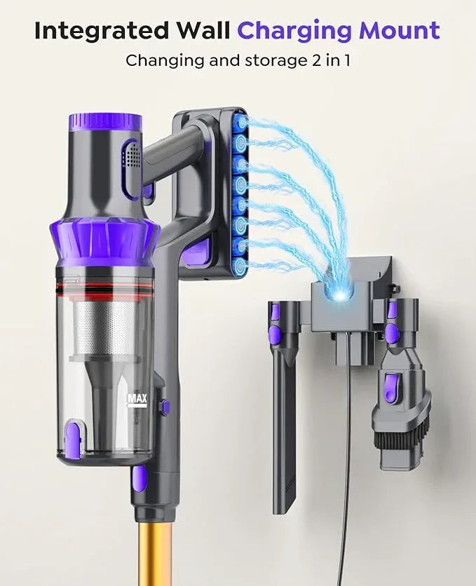Cordless Vacuum Cleaner, 50KPA Powerful Suction, 70Min Runtime Vacuum Cleaners for Home, Self-Standing Stick Vacuum with Charging Dock Station,Anti-Tangle Brush for Home Pet Hair/Carpet/Hardwood Floor - NeatNest