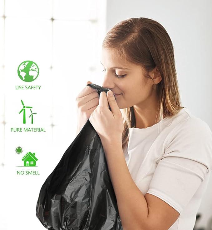 Teivio 1 Gallon(Fit 1-1.2 Gal) 120 Counts Strong Trash Bags 1 Gallon 1.2 Gallon Garbage Bags, Bin Liners, for home office kitchen (Black) - NeatNest