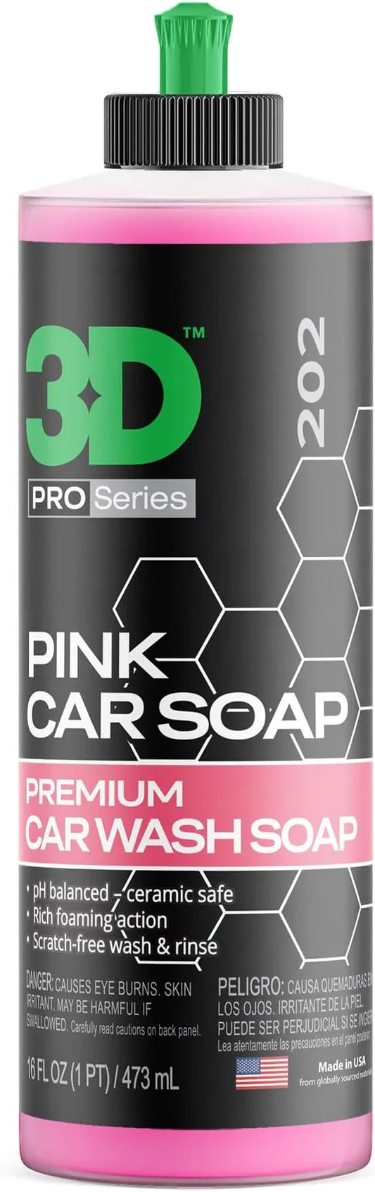 3D Pink Car Soap – 16 oz |pH Neutral Car Wash Soap with High Suds & Cherry Scent | Scratch-Free, High Gloss Shine | Safe on Wax & Sealants | Weekly Car Care - NeatNest
