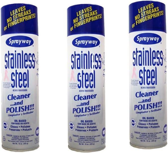 Sprayway Stainless Steel Cleaner 3Pk 15oz Cans - NeatNest