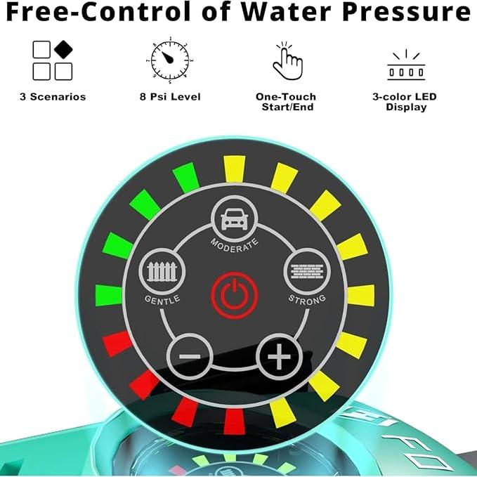 2025Upgraded Pressure Washer 5000PSI with Adjustable Touch Screen 8 Level, 34" Tall, 4 Quick Connect Nozzles,Inlet Hose&Filter&500mlFoam Cannon for Cars/Fences/Driveways/Home Cleaning,Green - NeatNest