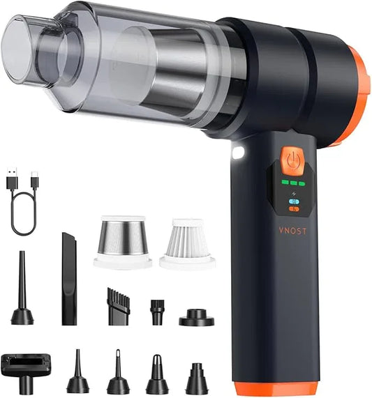 Car Vacuum Portable Cordless, Handheld Vacuum Cordless with 30000PA Suction, 130000RPM, 6800mAh Battery, 10 Nozzles, Rubber Paint Material for Car, Home, Pet Cleaning（Black） - NeatNest