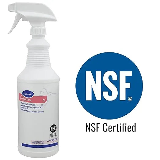 Diversey 94368259 SUMA INOX Stainless Steel Polish, Cleans Appliances, Brass, Copper & Polishes Metals, Ready-to-Use Spray, 32-Ounce (Pack of 6) - NeatNest